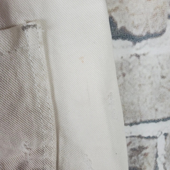 Free People Runaway Slouch Cutoffs Button Fly Cream Denim Size 24 Festival - Picture 14 of 16